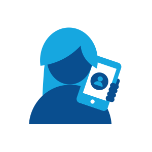 language line icon of an individual talking on the phone